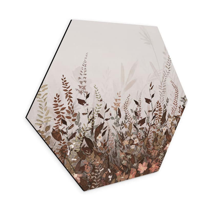 Esagono Alu-Dibond Prato di fiori vintage - Lane