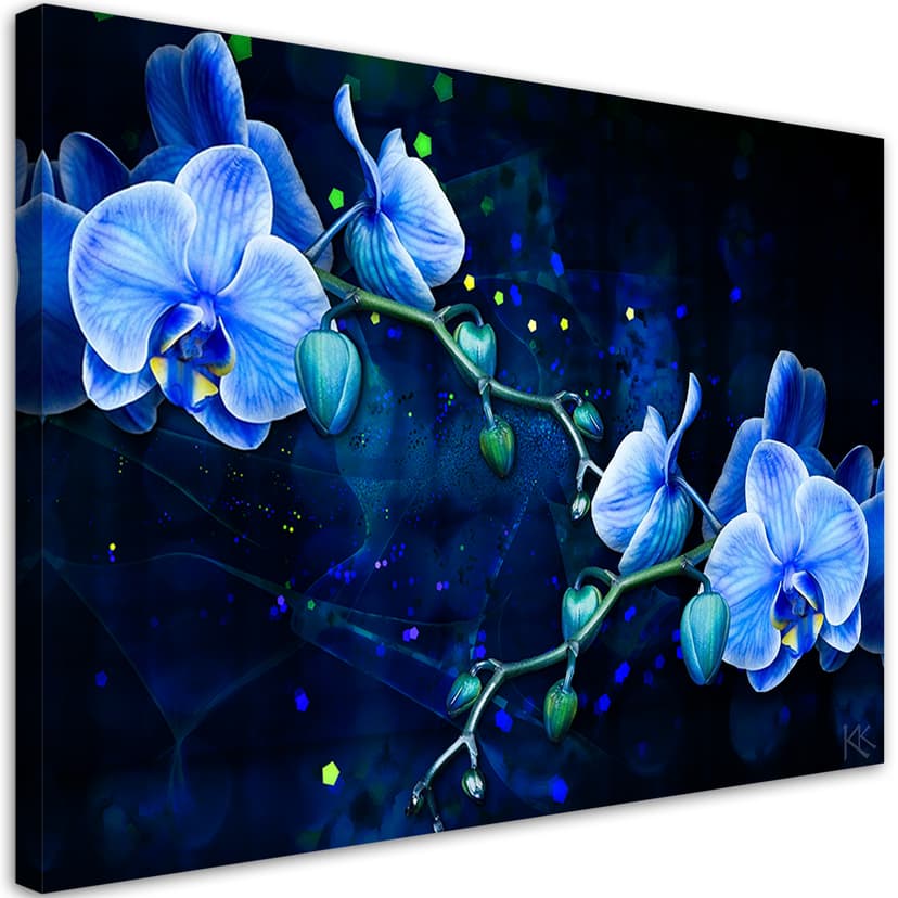 Stampe su tela, Fiore di orchidea blu