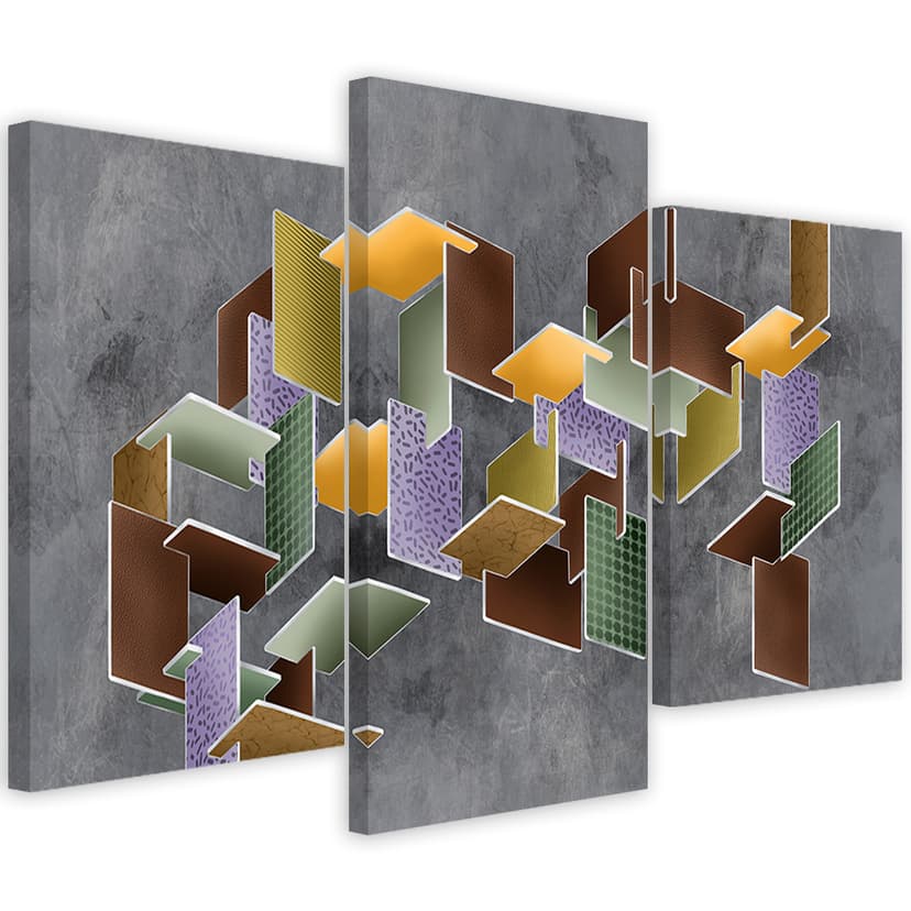 Stampa su tela in 3 parti, puzzle 3D