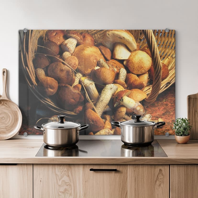 Pannello paraschizzi - Cesto di funghi