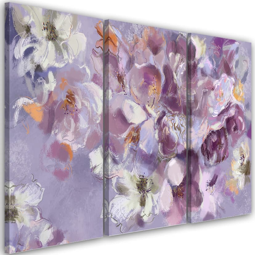 Stampa su tela 3 pezzi, fiore di iris