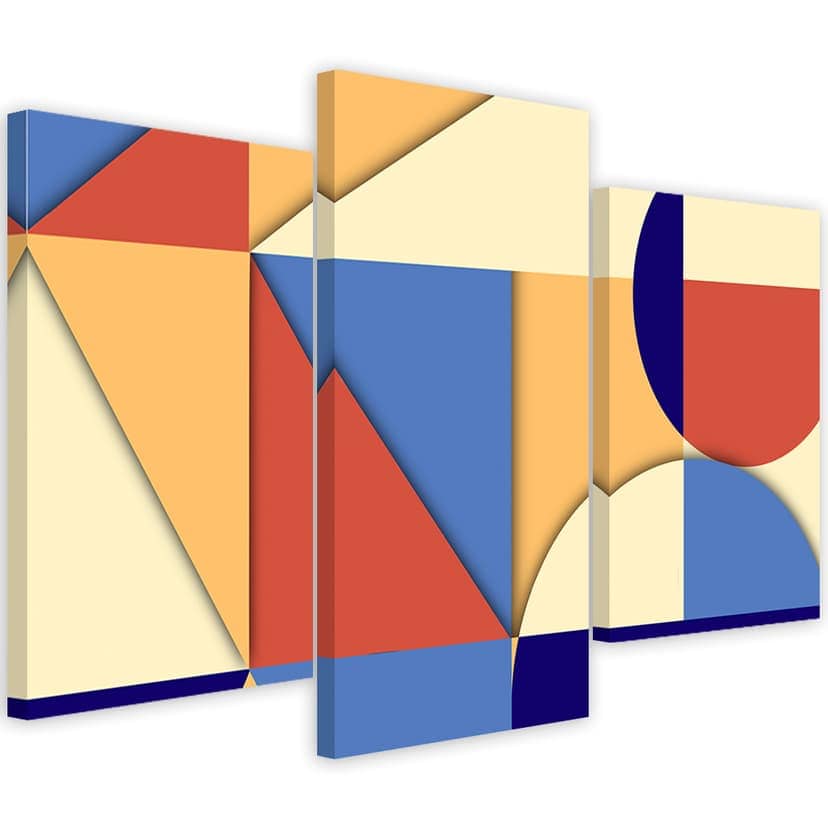 Stampa su tela in 3 parti, Forme astratte geometriche