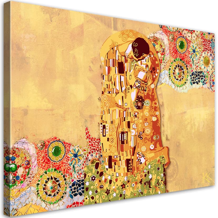 Stampe su tela, Klimt compimento di una donna astratto