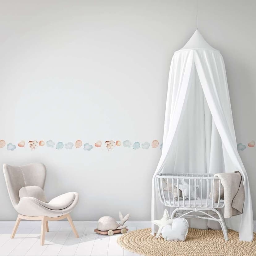 Carta da parati, tessuto non tessuto Pareti per bambini bianco, blu, beige