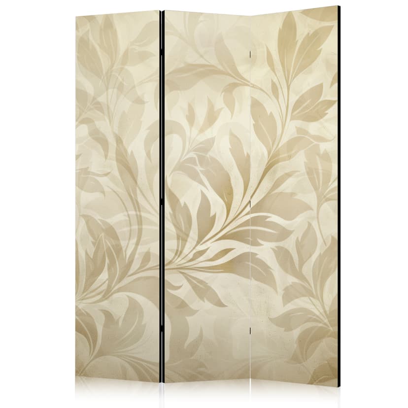 Paravent, Raumteiler freistehend, Trennwand - Botanical Motif with Leaves and Vines in Sandy Colors