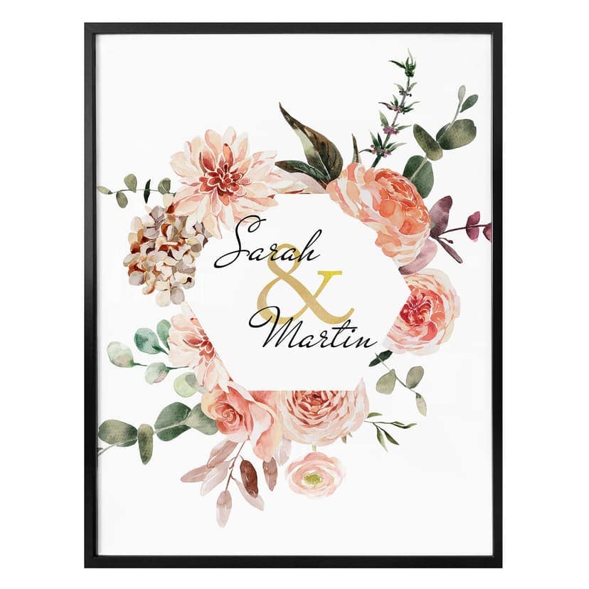 Poster fiori + Testo personalizzato