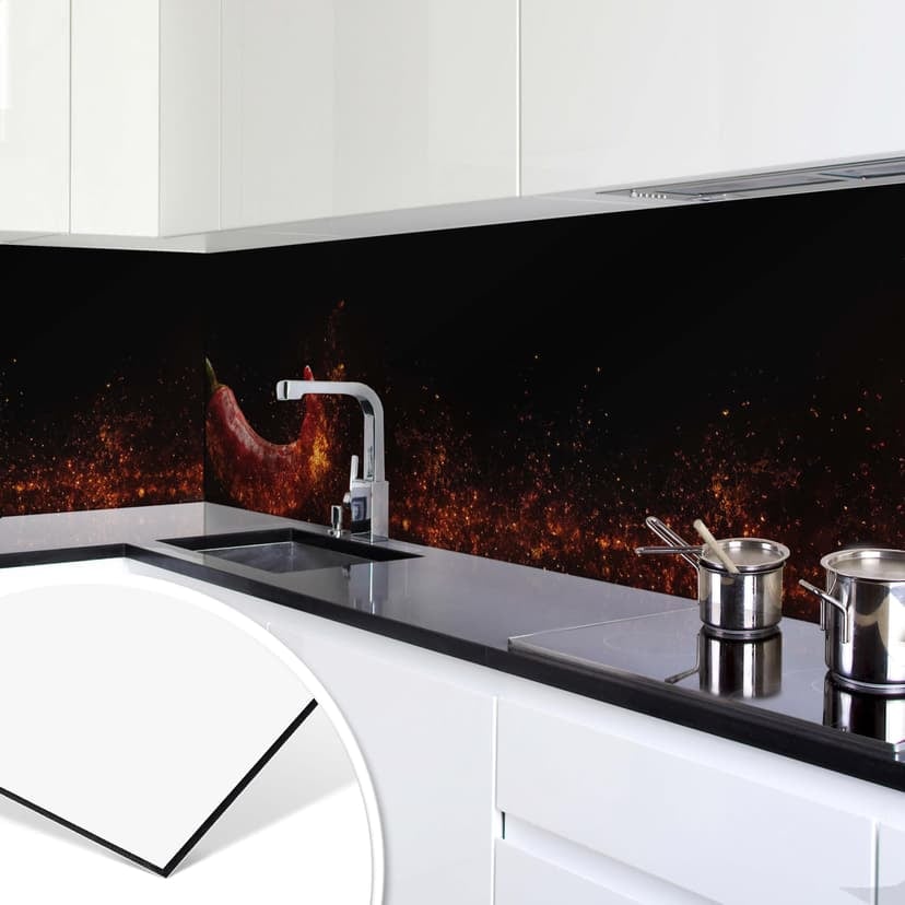 Rivestimento cucina - Alu-Dibond – Chili on fire