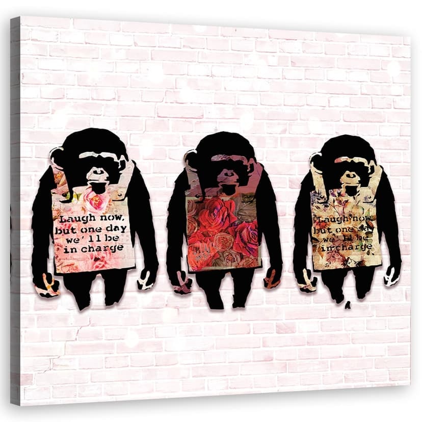 Stampe su tela, Banksy scimmie che ridono