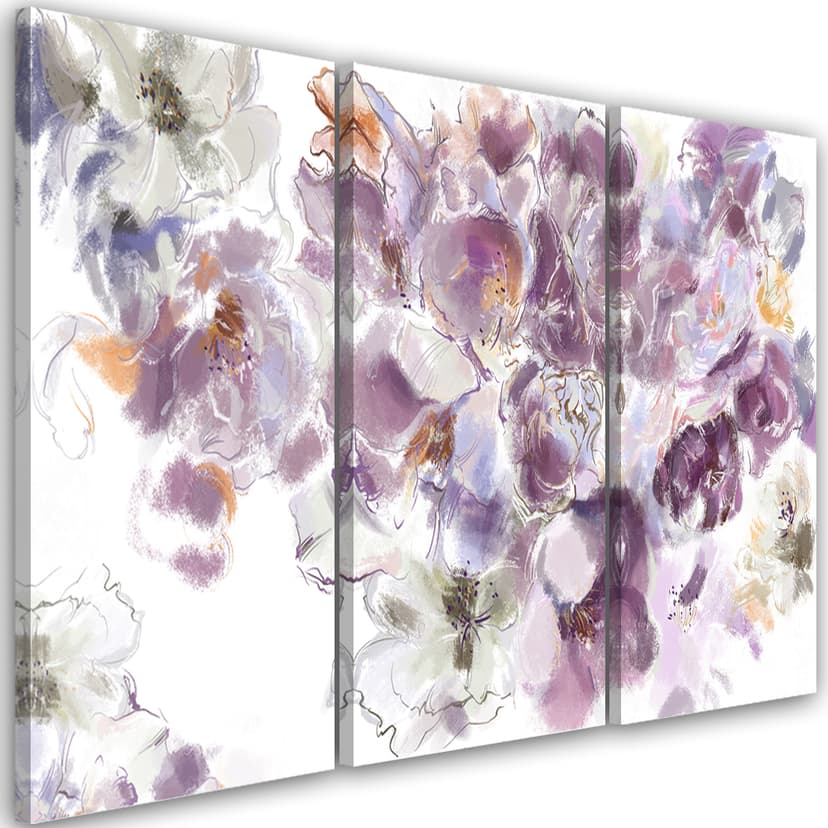 Stampa su tela 3 pezzi, fiore di iris