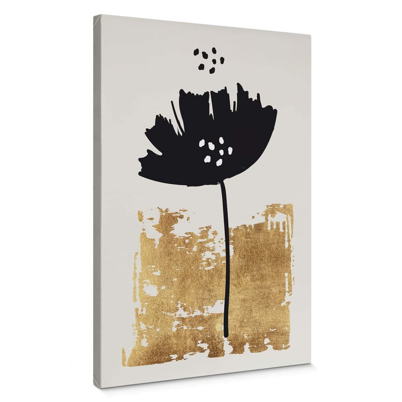Stampa su tela Kubistika - Fiore nero