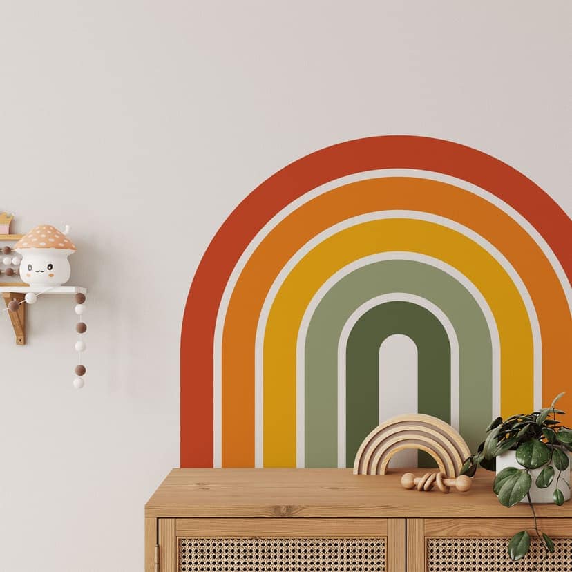 Adesivo murale con arcobaleno retrò