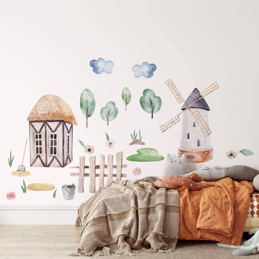Adesivo murale Kvilis - Fattoria e mulino Set (25 pz.)