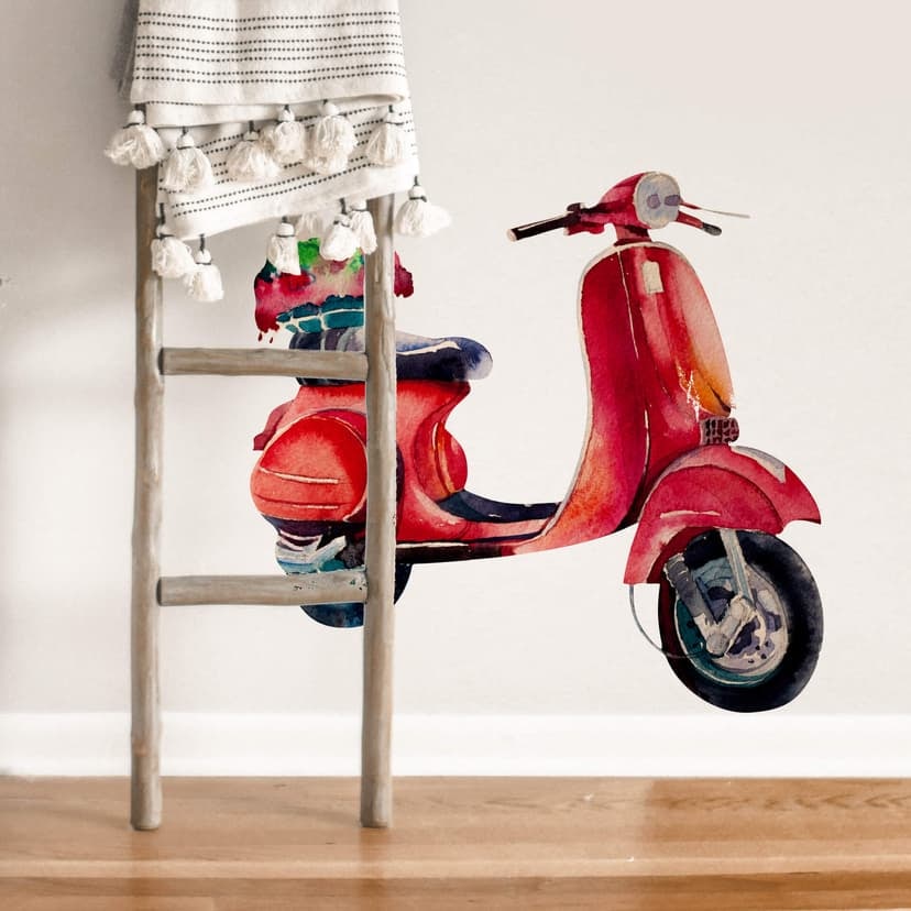 Adesivo murale Kvilis - Vespa rossa