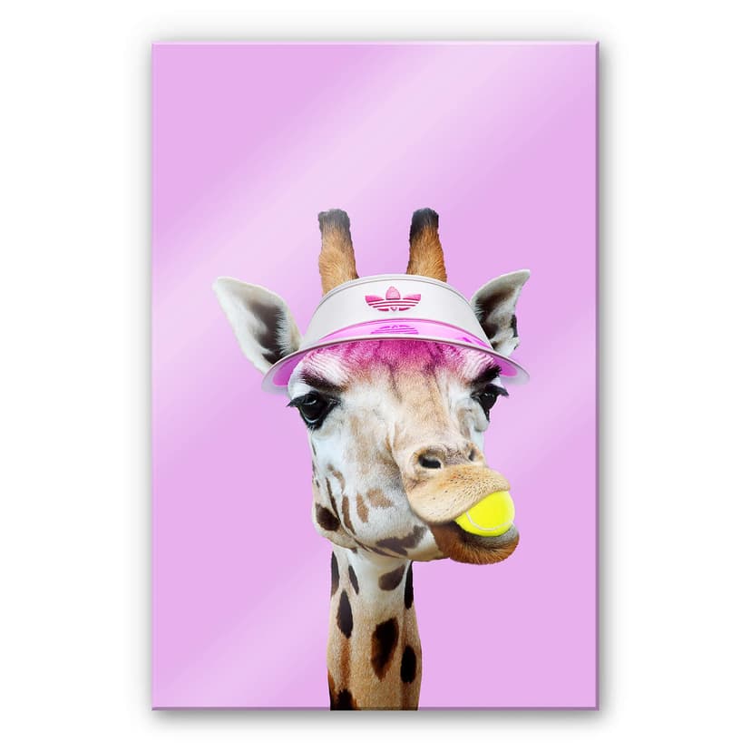 Stampa su vetro acrilico Loose - Giraffa tennis