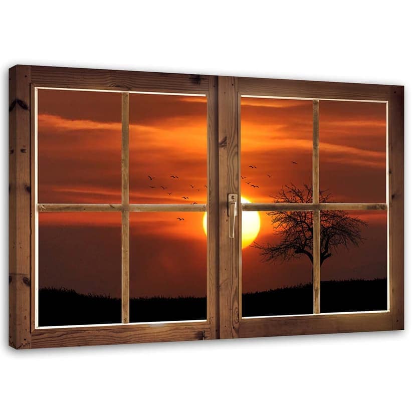 Stampe su tela, Vista finestra al tramonto