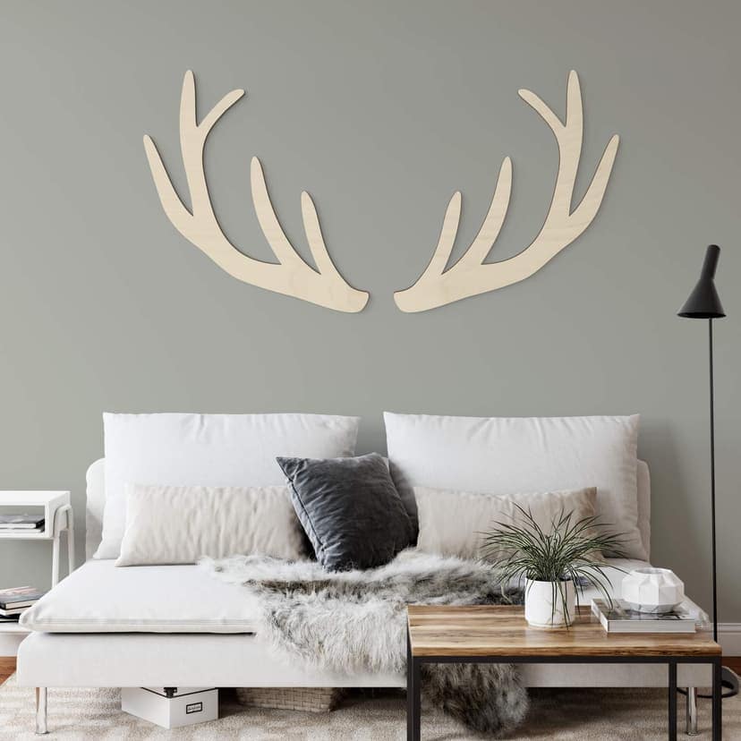 Decoro in legno - Corna di cervo (2-pz.)