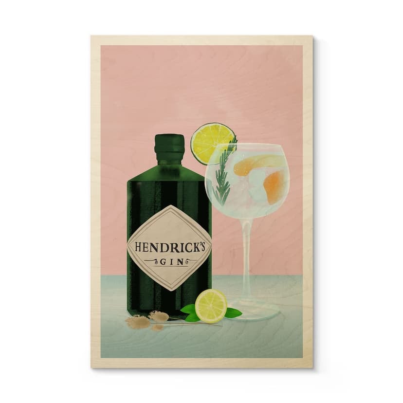 Cocktail Gin Tonic con stampa su legno - Lizde