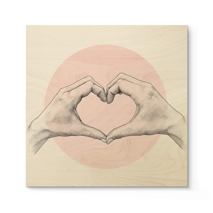 Stampa su legno Graves - Heart in Hand