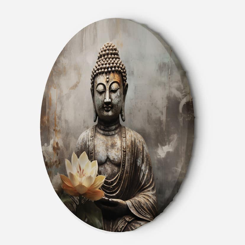 Tela rotonda immagine Buddha meditante astratto