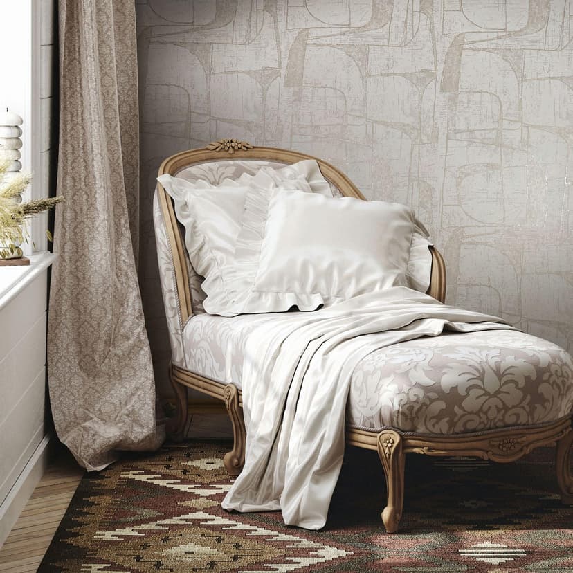 Carta da parati in tessuto non tessuto beige lucido Forme geometriche Grafica moderna