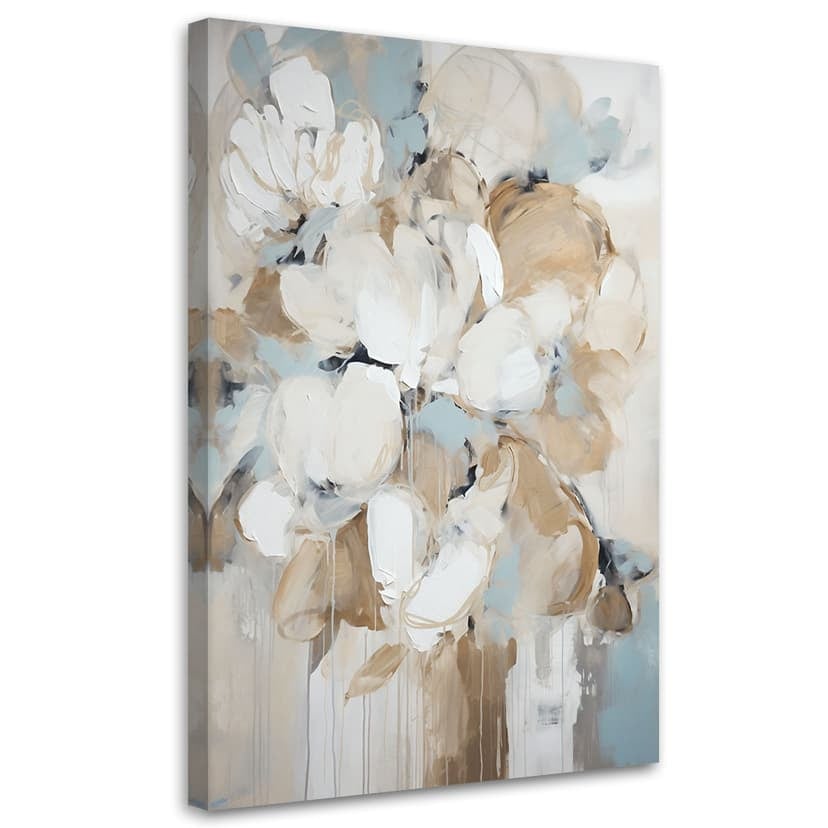 Stampa su tela, Fiori dipinti beige