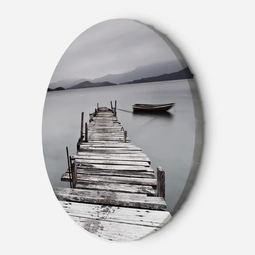 Quadro su tela rotonda Paesaggio sulla riva del lago