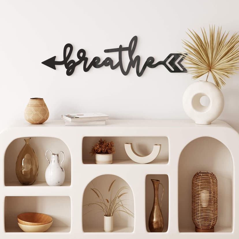 Scritta in acrilico - Breathe freccia