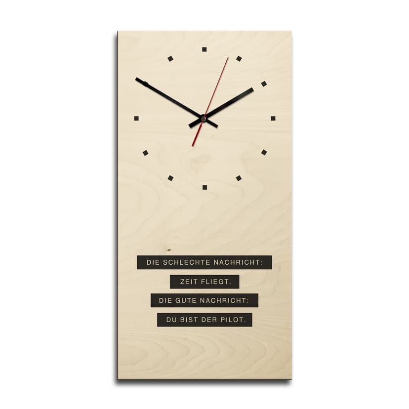 Orologio in legno - Du bist der Pilot