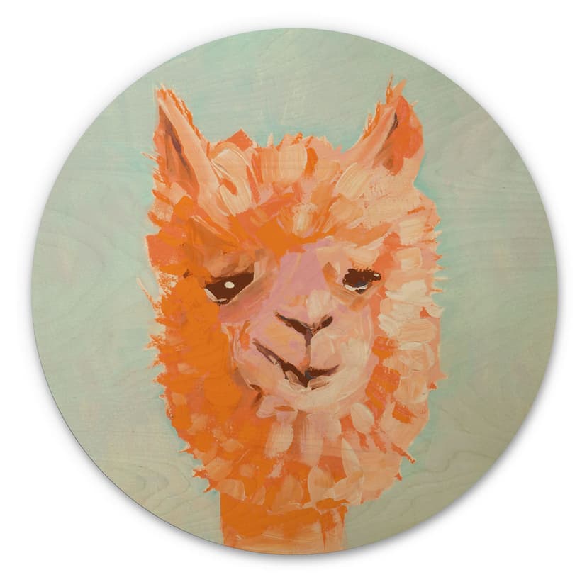 Stampa su legno Arancione Alpaca - Zwara - Rotondo