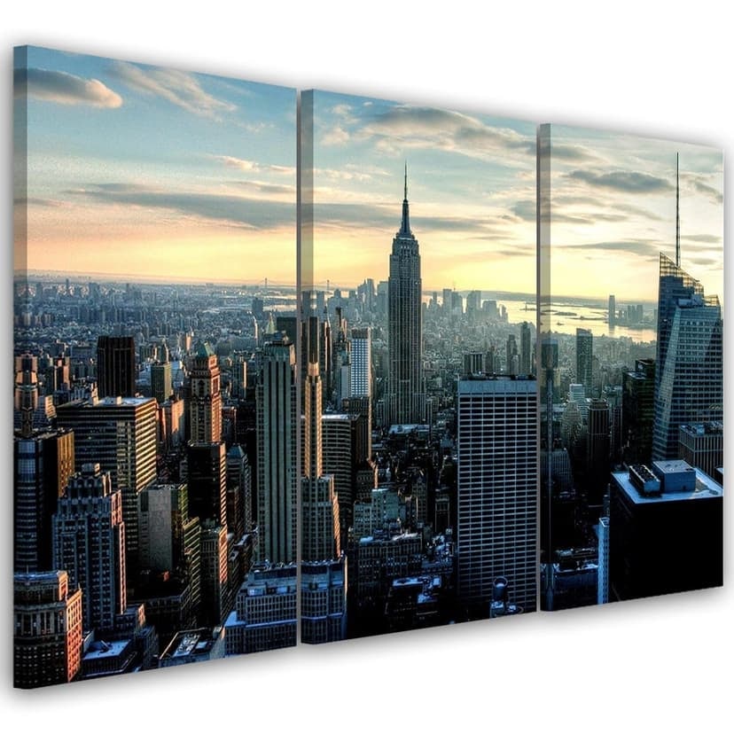 Stampa su tela 3 pezzi, architettura di New York City