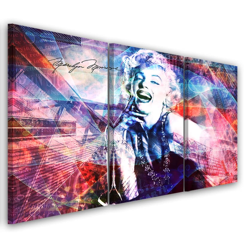 Stampa su tela in 3 parti, Marilyn Monroe