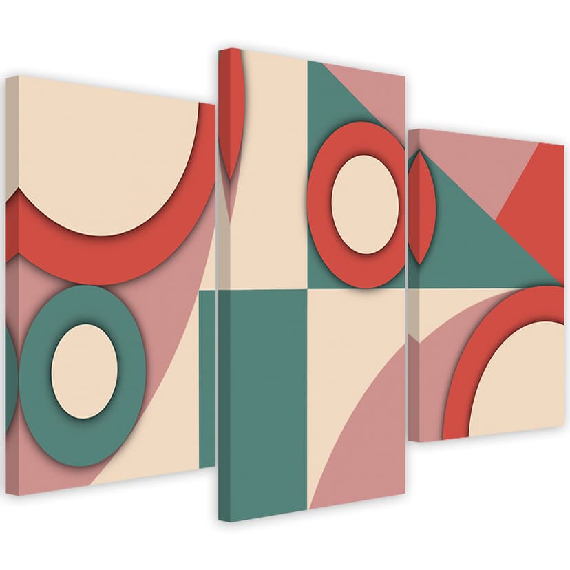 Stampa su tela in 3 parti, Forme astratte geometriche