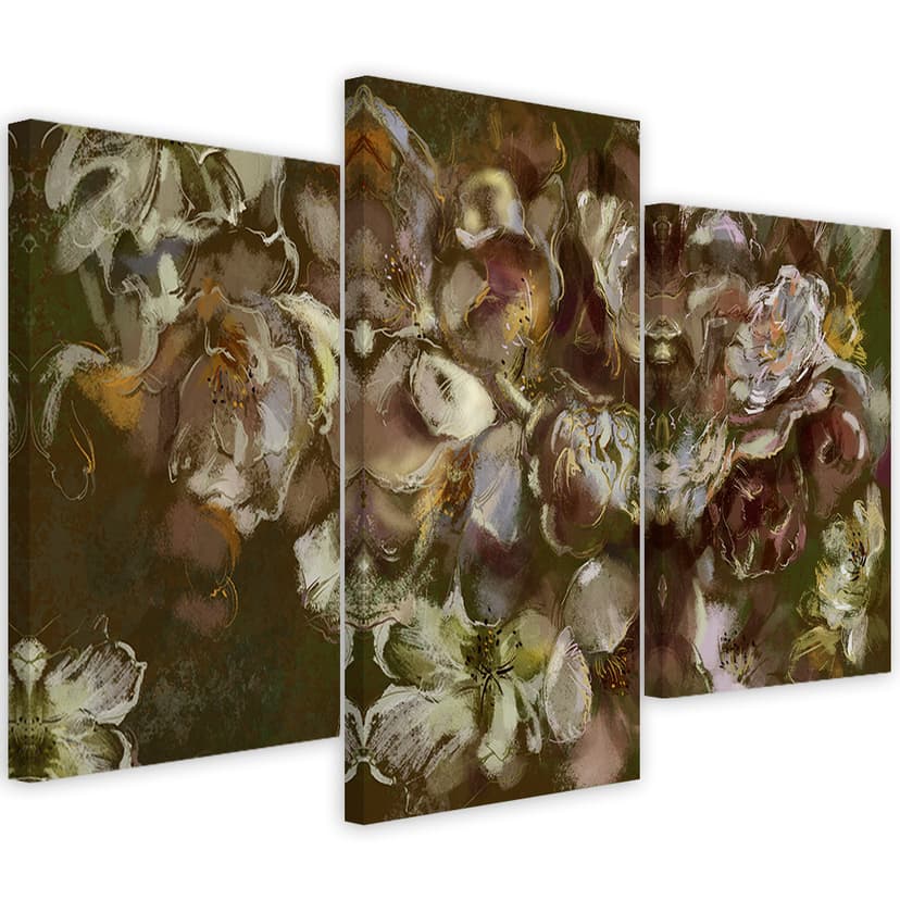 Stampa su tela 3 pezzi, fiore di iris