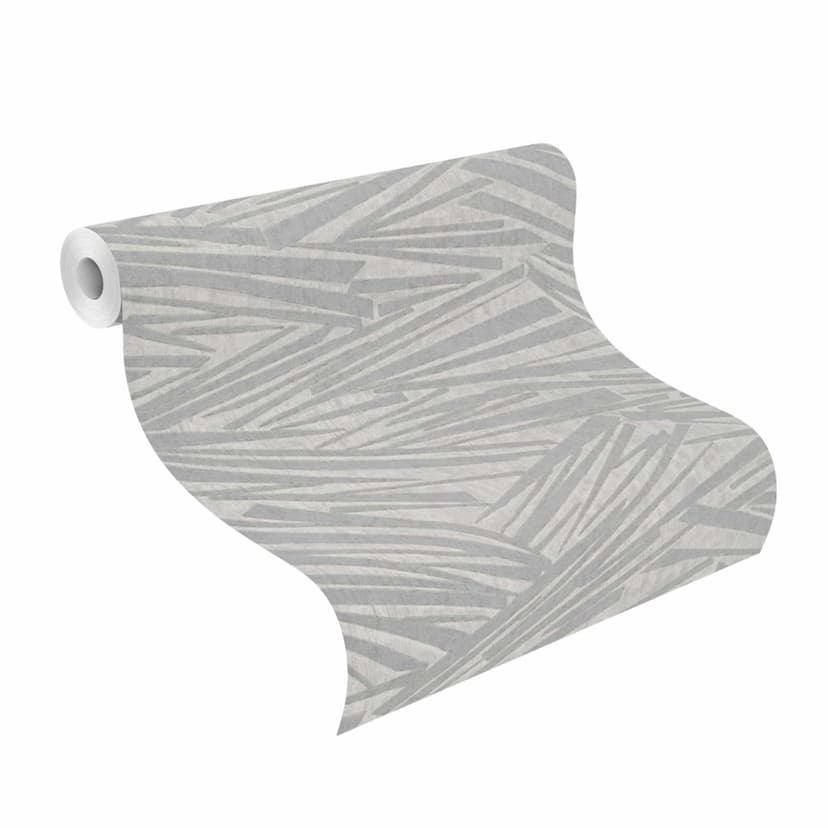 Carta da parati a righe, carta da parati in tessuto non tessuto Sky Lounge argento metallizzato 10,00x1,06 m