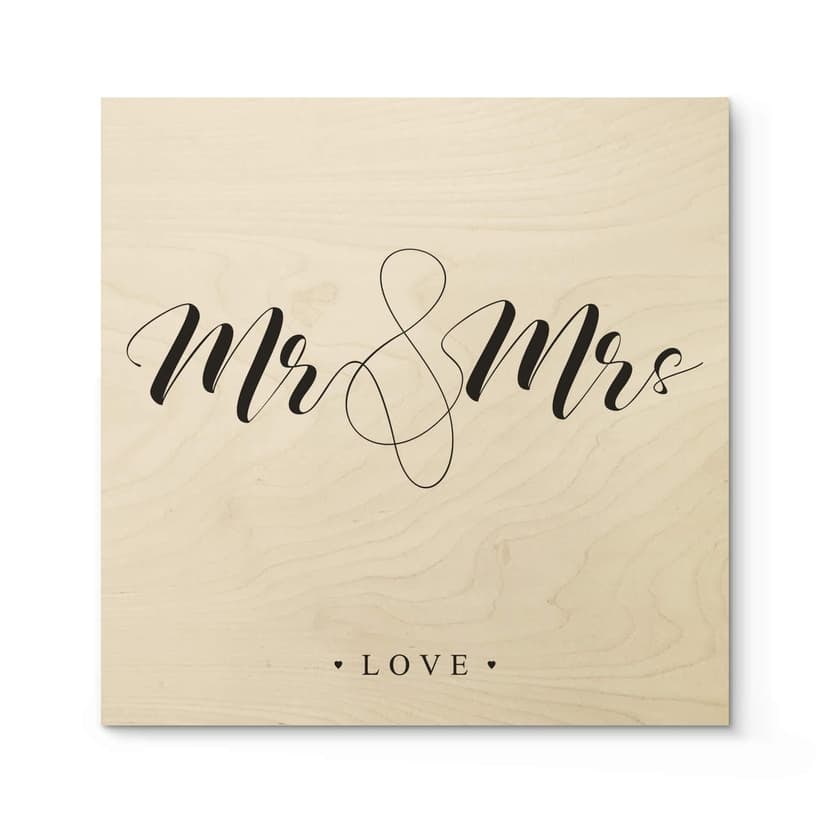 Stampa su legno - Mr and Mrs