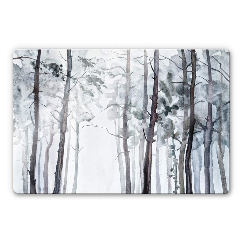 Stampa su vetro - Foresta in stile acquerello