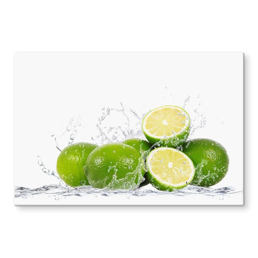 Glasbild  Splashing Limes