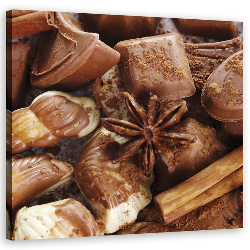 Stampe su tela, cioccolato e anice