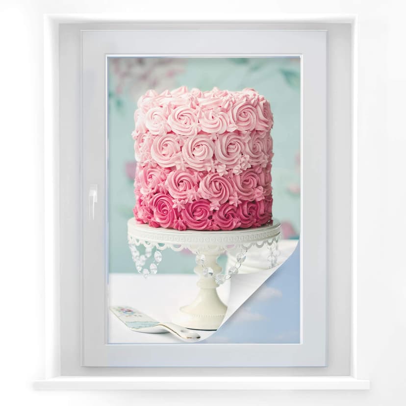 Pellicola adesiva per vetri - torta di rose