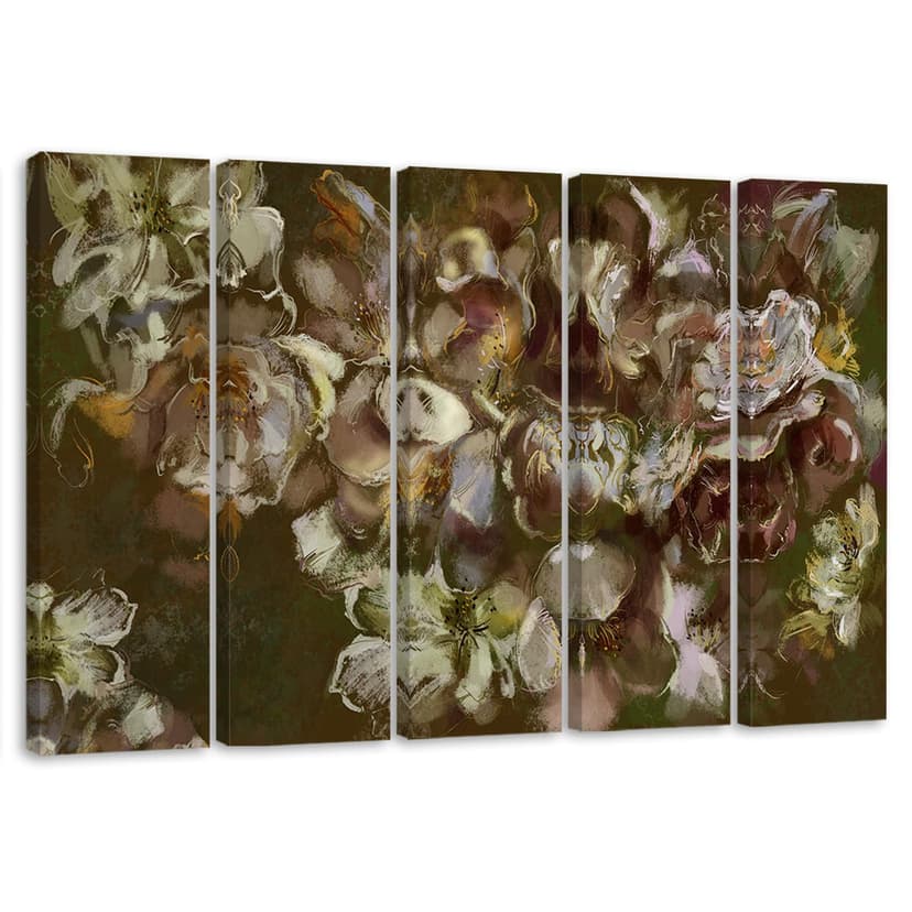 Stampa su tela 5 pezzi, fiore di iris