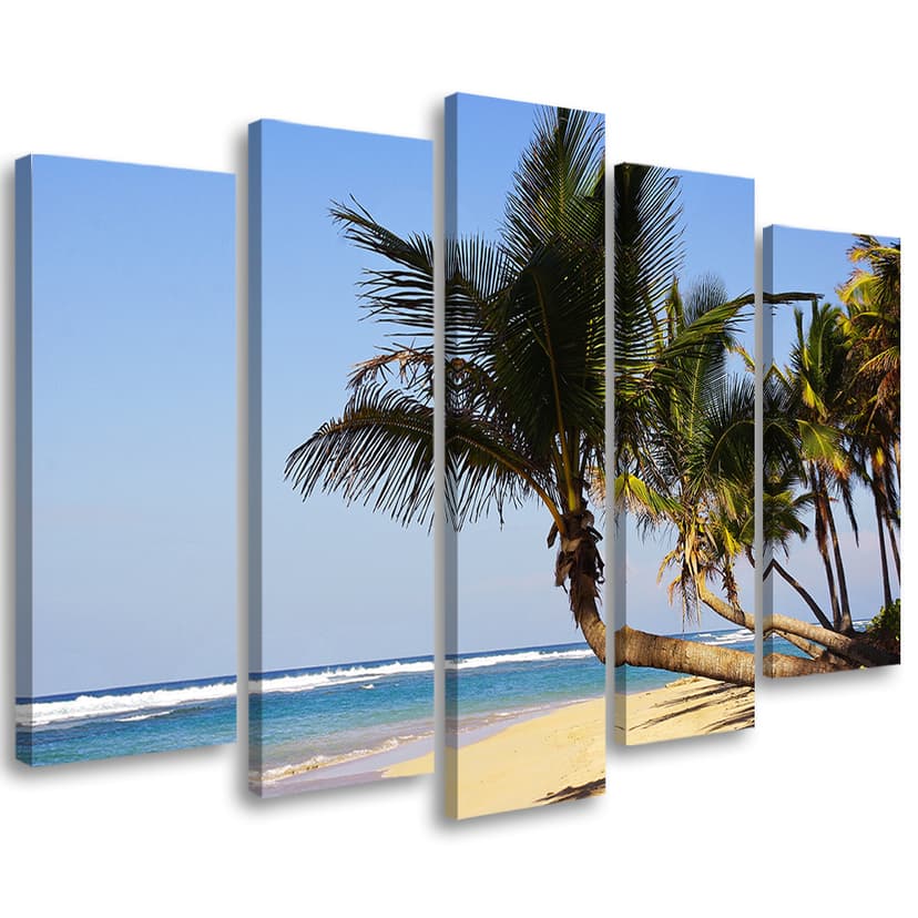 Stampa su tela 5 pezzi Tropical Beach Ocean Palm Trees