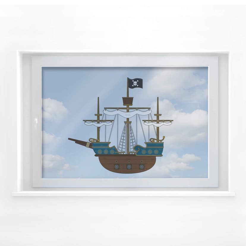 Adesivo per finestra - La nave dei pirati