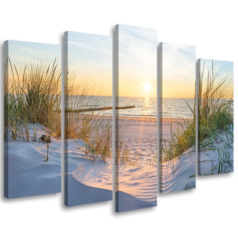 Stampa su tela 5 pezzi Sea Beach Dunes Sun