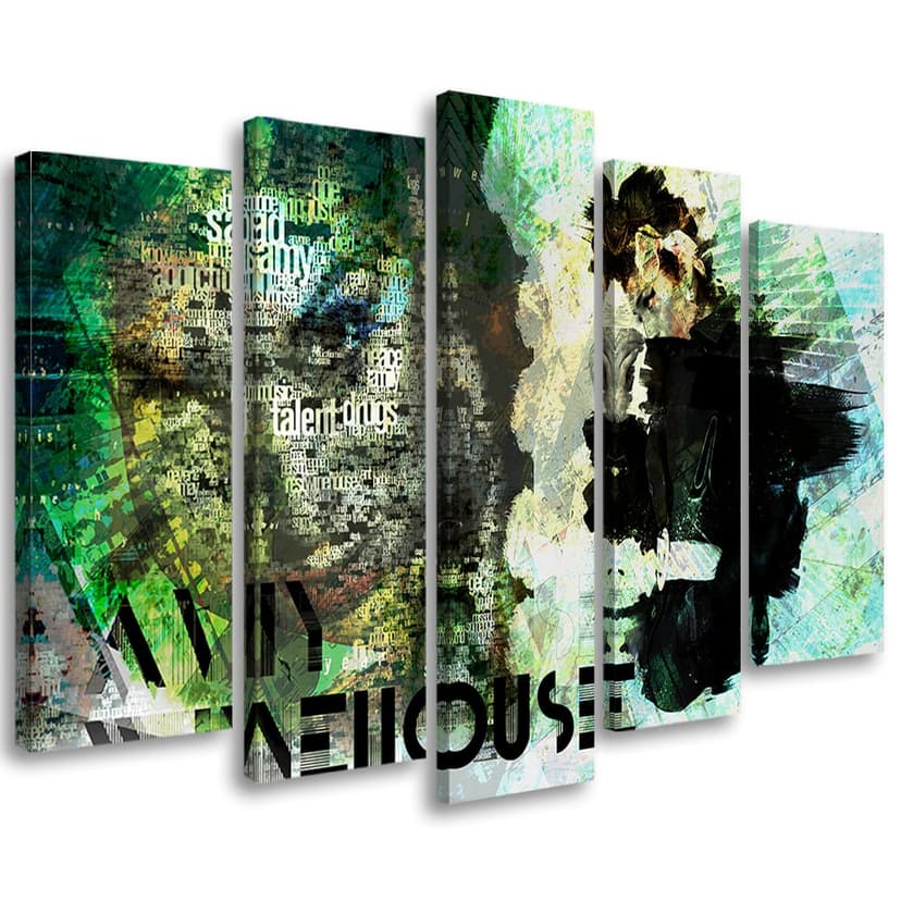 Stampa su tela 5 pezzi, cantante di Amy Winehouse