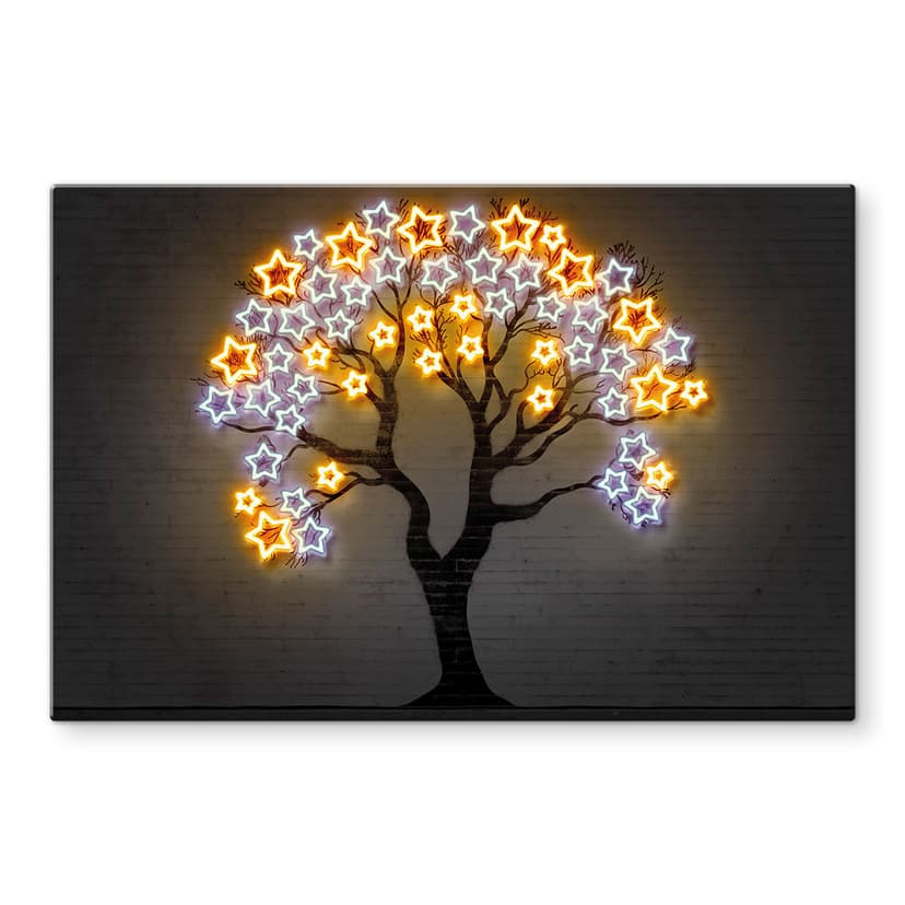 Stampa su vetro con stelle | Neon art - Mielu