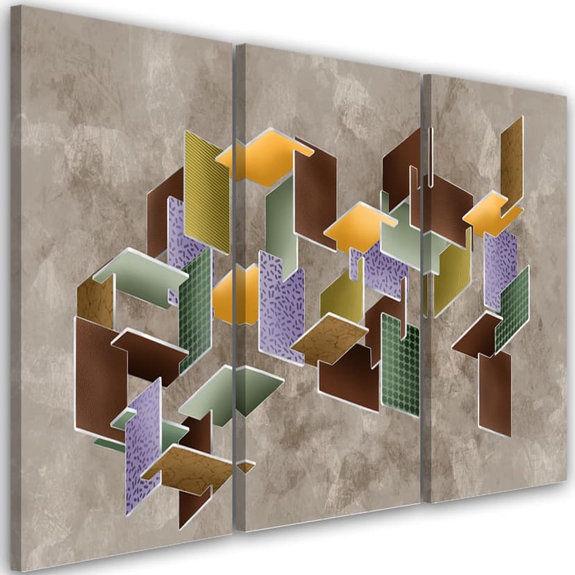 Stampa su tela in 3 parti, puzzle 3D