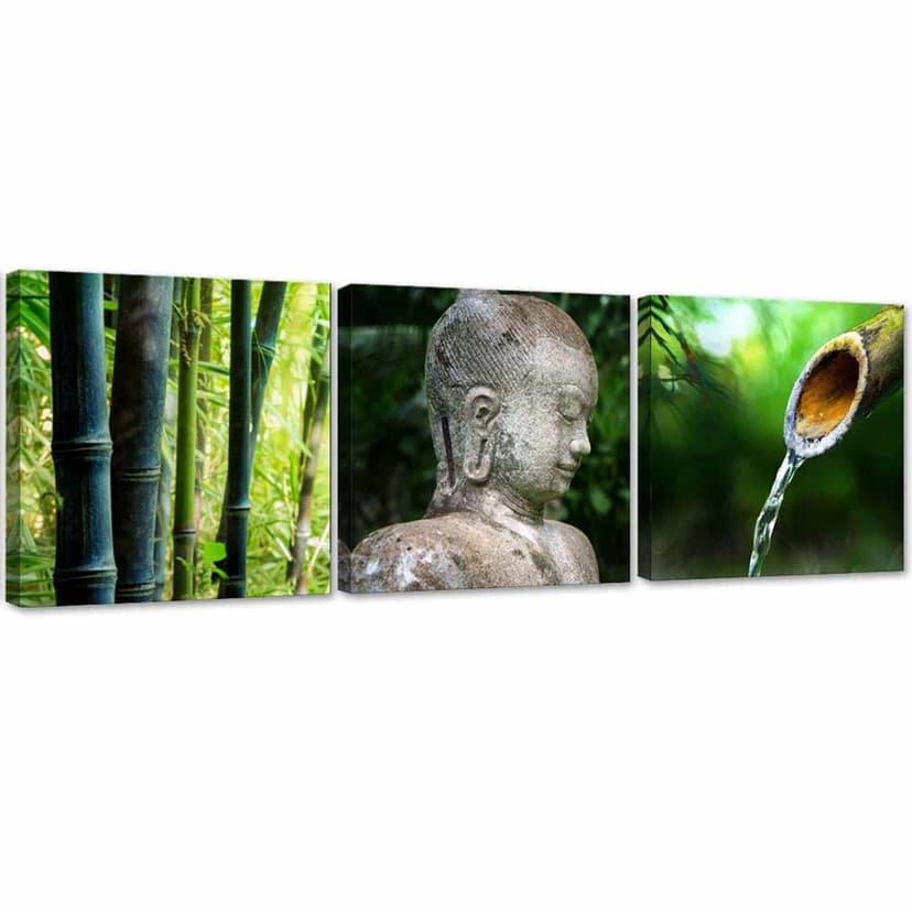 Stampa su tela 3 pezzi Bamboo Zen Buddha