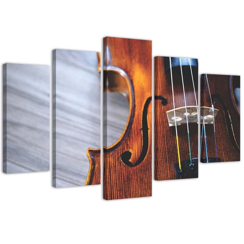 Stampa su tela 5 parti, musica per violino