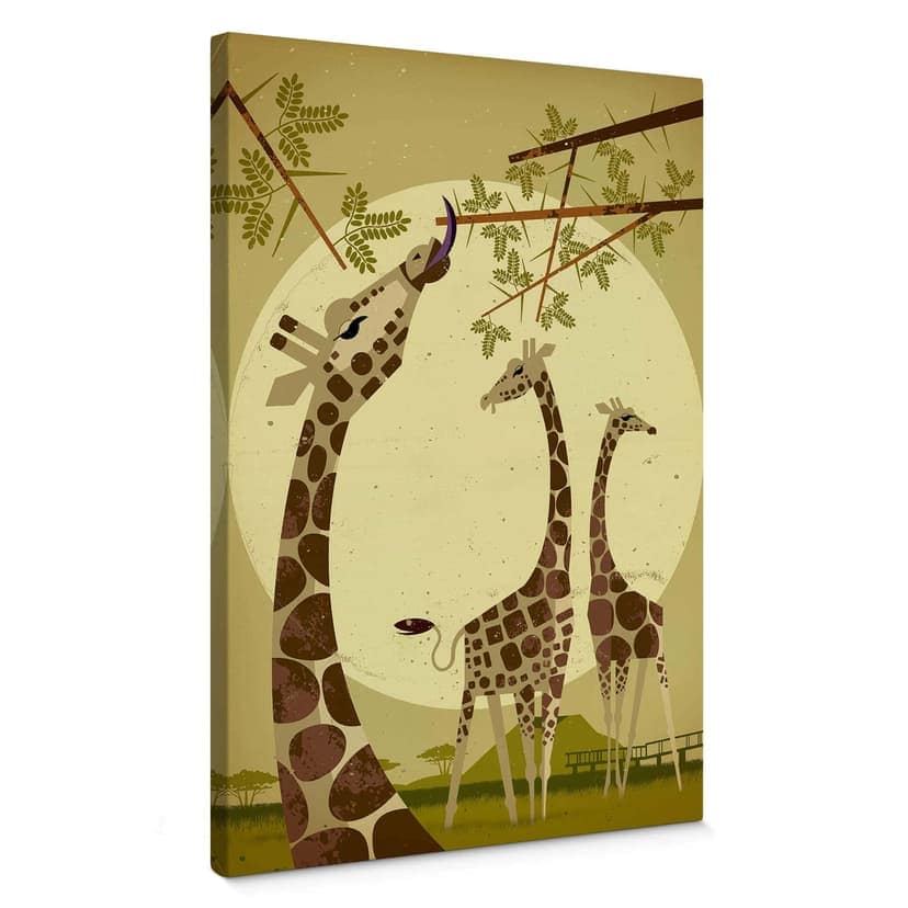 Stampa su tela Braun - Giraffe