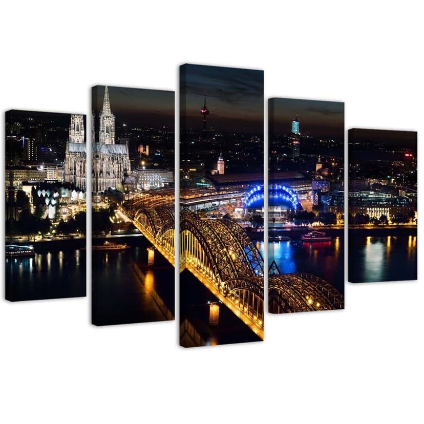 Stampa su tela 5 parti, Ponte del Duomo di Colonia,